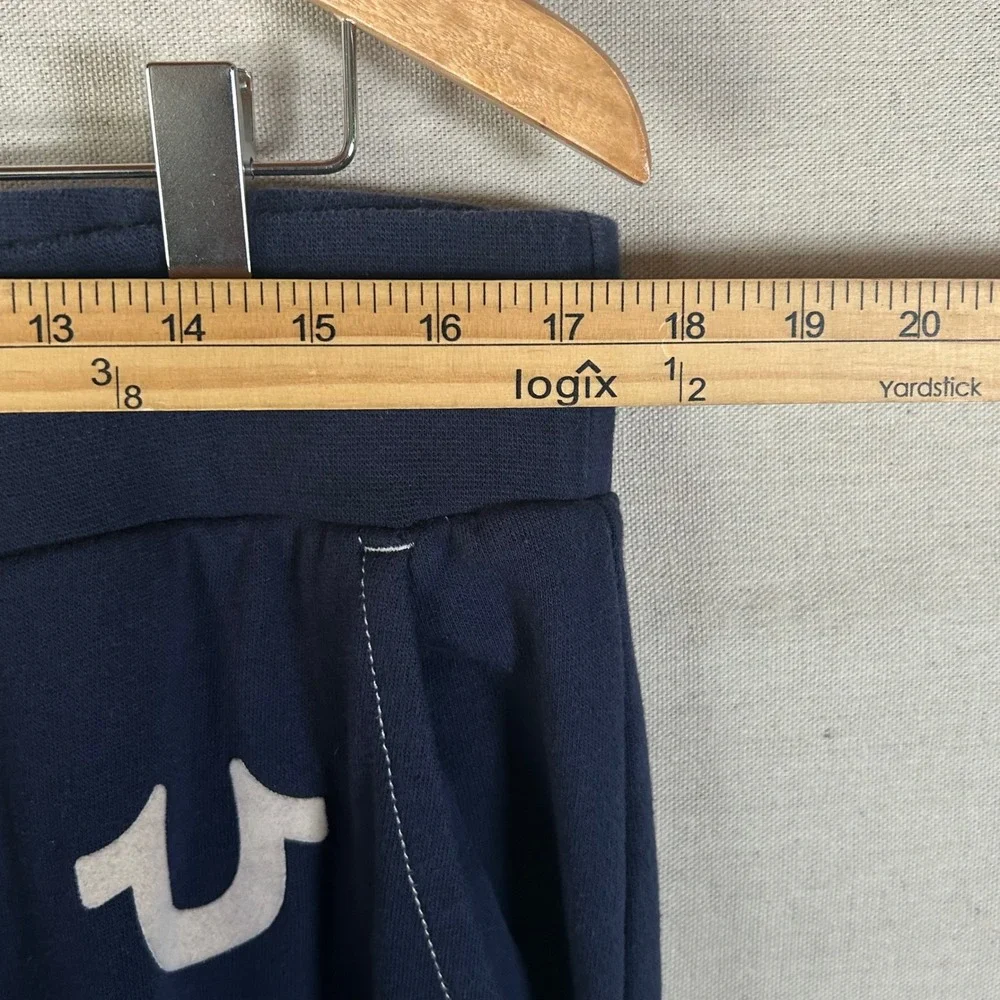 True Religion Mens Navy Blue Horseshoe Logo Jogger Sweatpants Size Large L/G